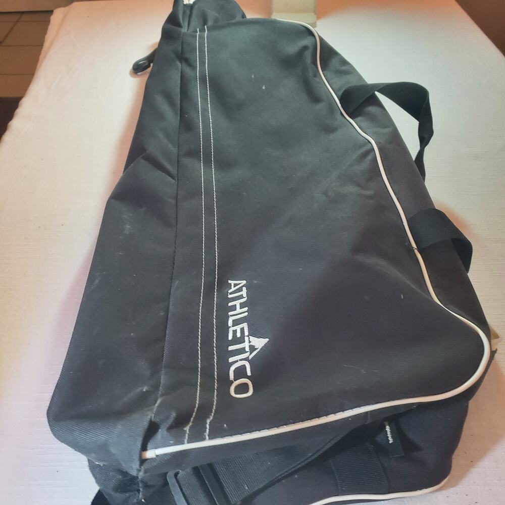 Athletico Black Nylon Baseball & Softball Equipment Bag with Zip Closure